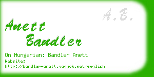 anett bandler business card